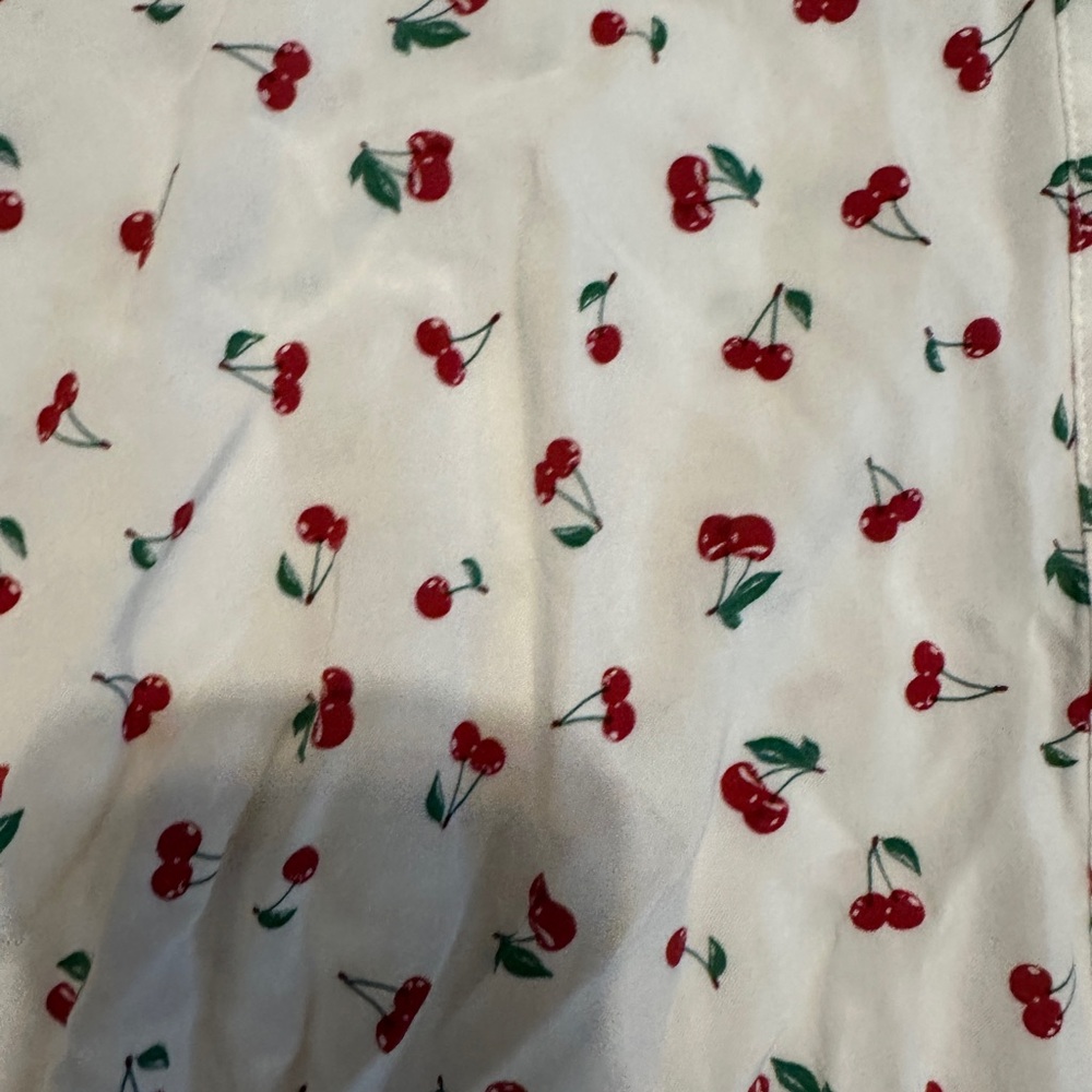Como Blu White Button Down Top with Cherry Print … - image 7